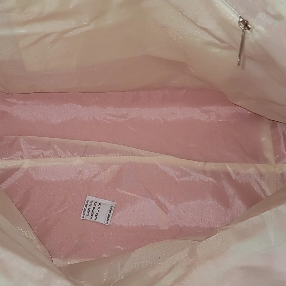 *PRICE DROP* Beach Basics off white and pink insulated tote